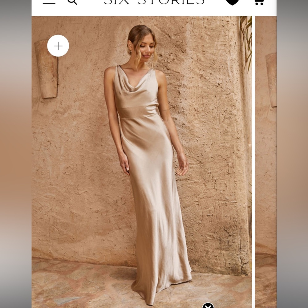 NWT Cowl Front Satin Dress